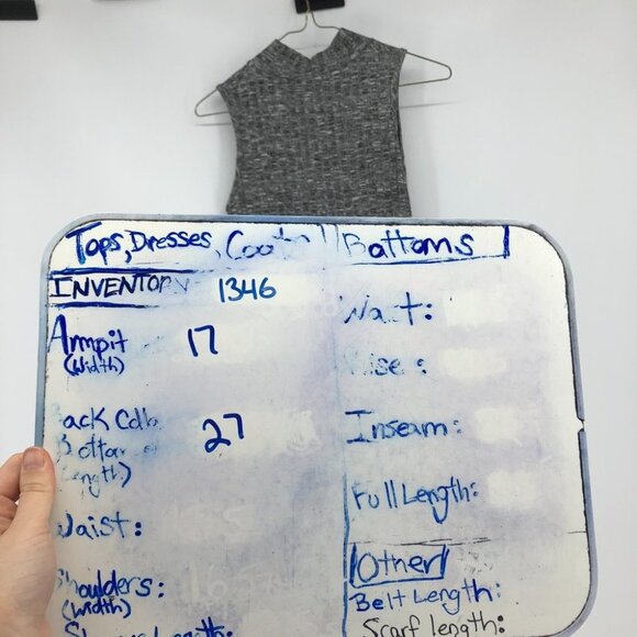 Warehouse one marled grey ribbed knit sleeveless turtleneck ruched sides - Picture 12 of 13